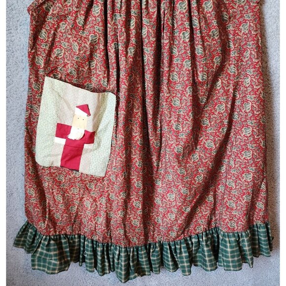 Vintage Calico Collectables Womens Apron Dress Cover Christmas Santa Holiday O/S - Picture 5 of 15